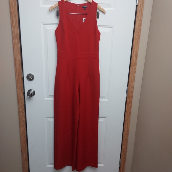 Express Pants - NWT Express Red Full Length Jumpsuit, Size 4